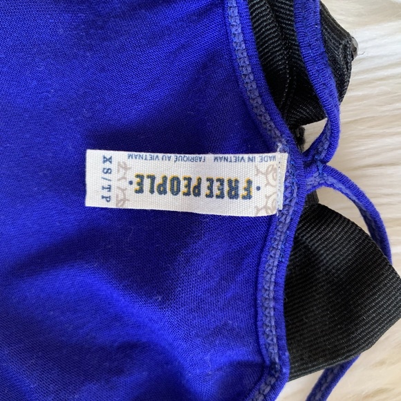 Free People Bowtie Tank in Blue & Black - Picture 4 of 7